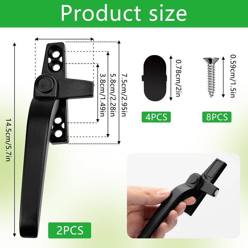 Universal Window Handle Replacement Kit Black Double Glazing Window Handles