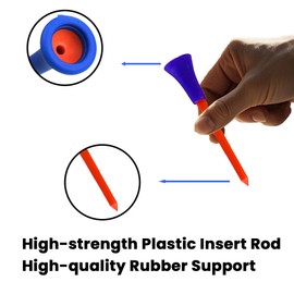 ArRord 50 Pack Standard 3 1/4 Inch Golf Tees with PVC Rubber Cushion Top Plastic Durable Mixed Colors Storage Bag Bonus for Golf Training Competition, Beginner, Advanced, Professional Sports