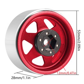 INJORA 1.9 Beadlock Rim Offset 8.9 mm Metal Deep Dish Hub for 1/10 RC Crawler Car TRX4 Axial SCX10 90046 UTB18
