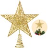 DTYDECLE Christmas Tree Star Topper, Xmas Glittered Gold Hollow Star