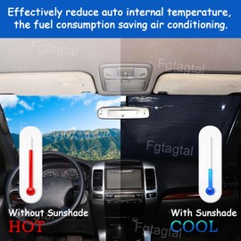 Windshield Sunshade Fit for Toyota Land Cruiser Prado 2003-2009, Folding Car Sun Shade for Front Window, Auto Sun Protection Visors Blocks UV Rays and Keeps Vehicle Cool