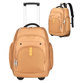 Rolling Laptop Bag with Wheels, Adjustable 13-17.3 Inch Computer Travel Backpack for Men & Women, Wheeled Work Bag, Carry-on Luggage