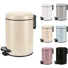 KW Soft Shade Small Round Pedal Bin 3ltr (Cream, 3 Ltr)