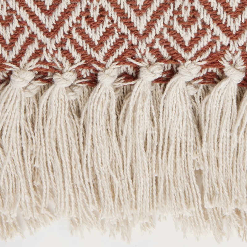 DII Diamond Throw Collection Cotton Woven, 50x60, Cinnamon