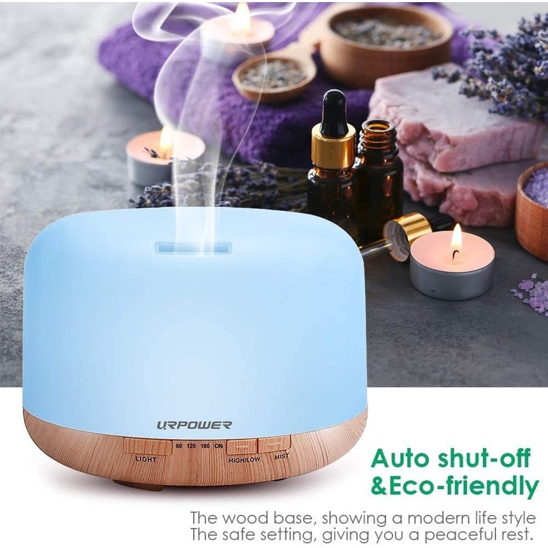 URPOWER 500ml Aromatherapy Essential Oil Diffuser Humidifier Room Decor Lighting