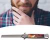 Hairdressing Spring Comb Stainless Steel Folding Portable Switchblade Comb for