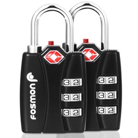 TSA Approved Luggage Locks, Fosmon (2 Pack) Open Alert Indicator 3 Digit Combination Padlock Codes Alloy Body for Travel Bag, Suit Case, Lockers, Gym, Bike Locks or Other