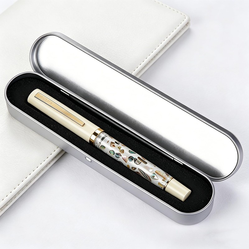 Jinhao 58 Fountain Pen - Natural Sea Shell Inlay Fine