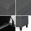 Asense Fabric Square Storage Ottoman Cube Foot Rest, Dark Grey