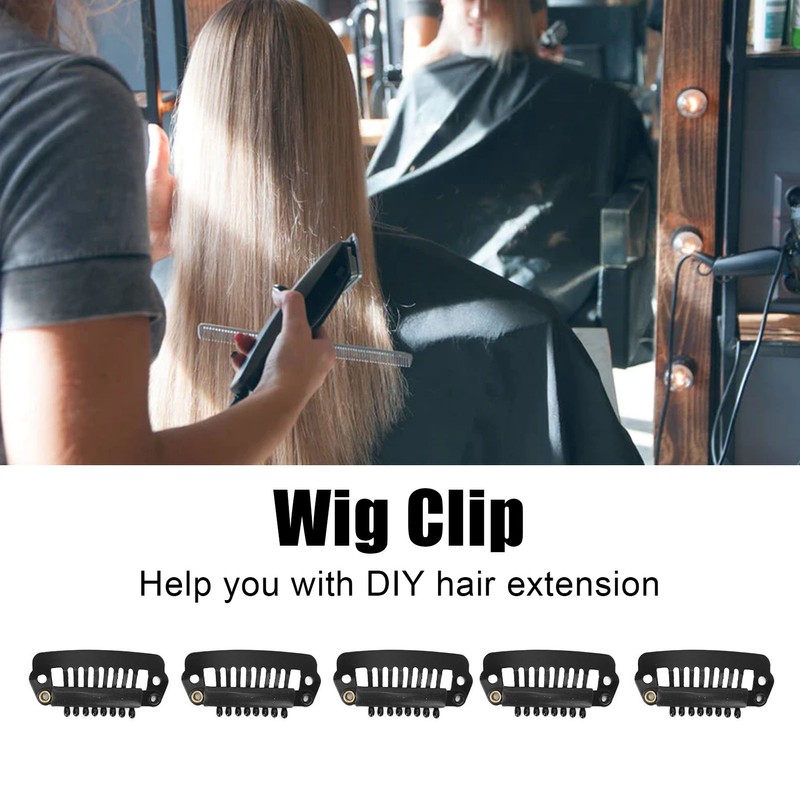 50pcs Hair Extension Clips Set Stainless Steel DIY 8 Teeth