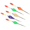 5Pcs Balsa Wood Short Fishing Floats Bobbers Set Tackle Accessory