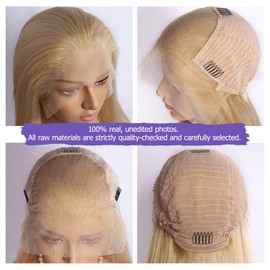 Lemoda Blonde 613 13x6 Straight Lace Frontal Human Hair Wigs 18Inch Outlets Sale 200% Honey Blonde Straight HD Transparent 13x6 Lace Front Wigs Pre Plucked Glueless Wigs