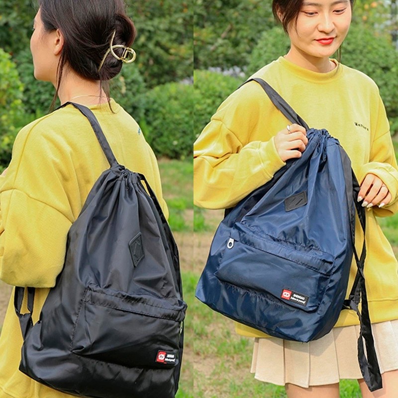 AWAVM Drawstring Waterproof Bag,Drawstring Backpack Sports Gym Bag with Shoes