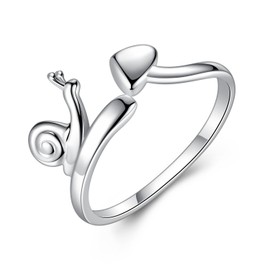 VIKI LYNN Women Girls 925 Sterling Silver Adjustable Snail Finger Rings, Sterling Silver, No Gemstone
