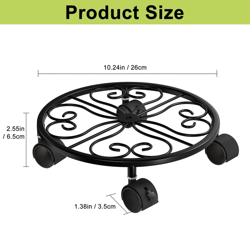 Chinpakden 10.24" Plant Stand with Wheels - 1 Pack Plant