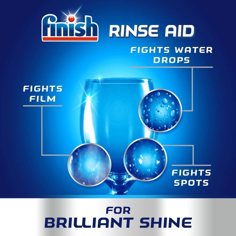 Finish Jet Dry Dishwasher Rinse Aid for Shinier and Dryer