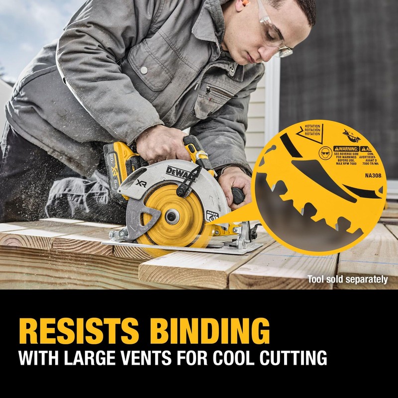 DEWALT 7-1/4 in. 24T Circular Saw Blade, Smooth Cutting, Superior