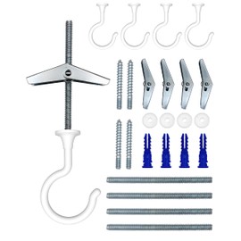 NACETURE 4 Pack Large Swag Ceiling Hooks for Hanging Plants - Heavy Duty Ceiling Hangers, Chandelier Hook Ceiling Installation for Cavity Wall Fixing (White 4 Pack)