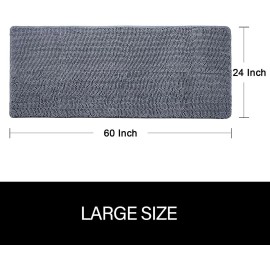 Not Applicable Large Bathroom Rug (24 X 60, Grey) Extra Soft and Absorbent Shaggy Bathroom