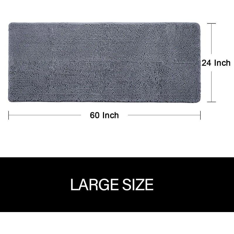 Not Applicable Large Bathroom Rug (24 X 60, Grey) Extra
