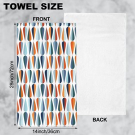 Mid-Century Modern Hand Towels,Drop Shapes in Modern Retro Style Hand Towels for Bathroom 2 Pack Soft Absorbent Decorative Hand Towels for Bathroom Kitchen Sports Gym Yoga Home Decor 14 x 28 in