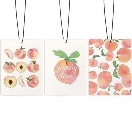 ZFQ Pink Peach Cute Car Air Freshener, Preppy Air Freshener Hanging 3 Pcs for Cars Closet Drawer or Books, Peach Sweet Car Accessories Mirror Decor for Women (Lavender scent)