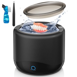 RELEXNOW Ultrasonic Retainer Cleaner Machine, Jewelry Cleaner 3 Time Modes 230ml 45KHz Dental Pod Portable Ultrasonic Cleaner for Dentures, Aligner, Braces, Mouth/Night Guard, Rings, Glasses, UC08