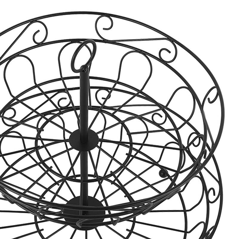 Fruit Basket Black Iron European Style Double Layer Fruit Storage