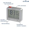 Atrium Funk-Wecker digital Silber sensorgesteuertes Nachtlicht, Obenabsteller, Datum und Temperaturanzeige