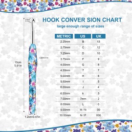 BCMRUN Crochet Hooks Set,14 Size 2.25mm(B)-10mm(N) Extra Long Crochet Needles Ergonomic Handle Smooth Hooks Knitting Needles Kit, DIY Knit Needles Weave Yarn Set, Christmas Crochet Gift (Blue)