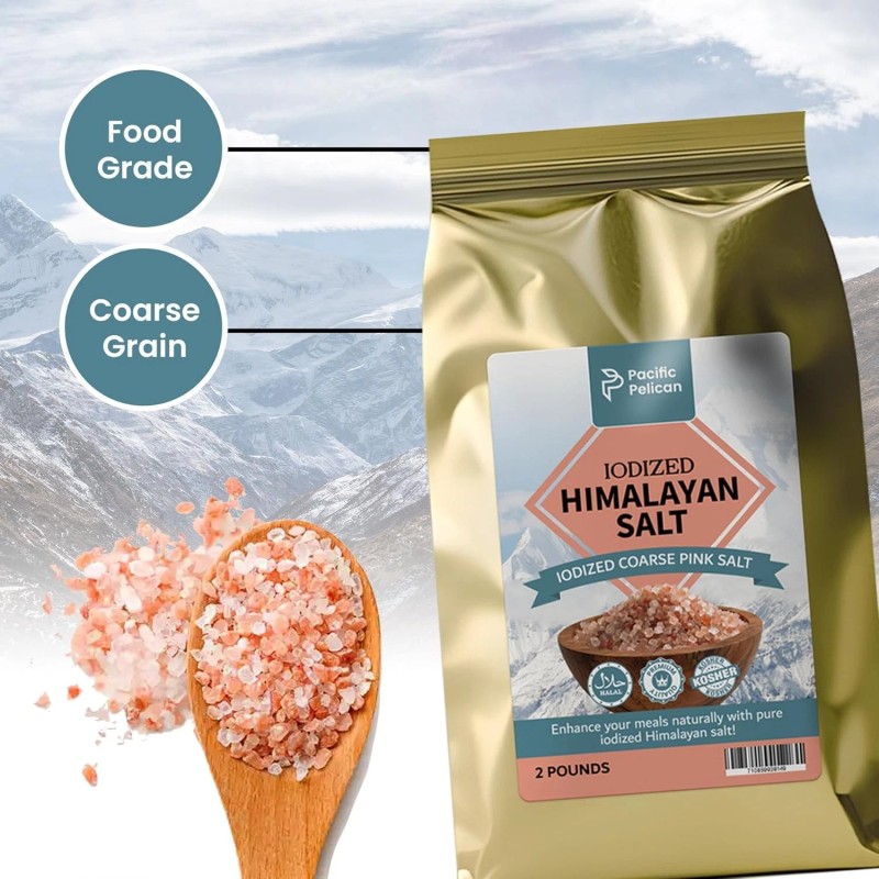 Pacific Pelican Iodized Himalayan Pink Salt | Coarse Grain, 2