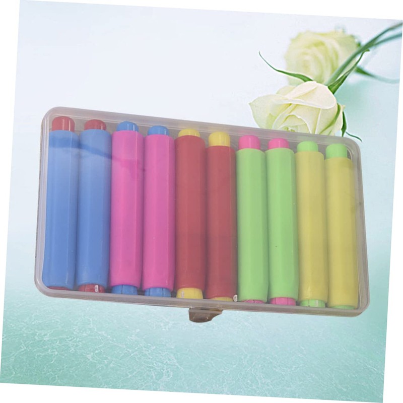 Ciieeo 10pcs Girl Chalk Holders Tasteless Chalk Storage with Box