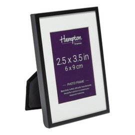 Hampton Frames MADRID Narrow Profile Photo Frame with Bevel Mount Matt Black 2.5x3.5 (6x9cm) M138B23