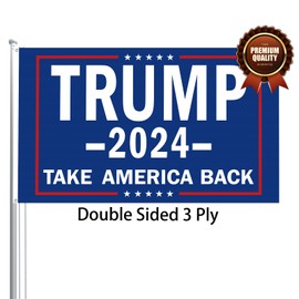 BlazehHy Trump 2024 Take America Back Flag 3x5 Outdoor, Double Sided 3 Ply Heavy Duty , Vivid Color Clear Pattern Reinforcement Sewing Durable Polyester, UV protection Fade Resistant for Indoor Outdoor (Blue)