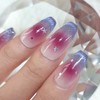 Chic Grape Handmade Nail Tip Gradient Magnet Nail - Medium