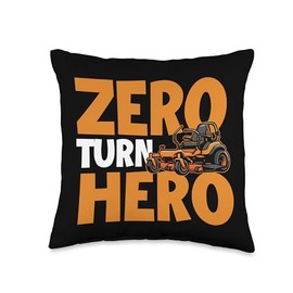 Zero Turn Hero - Landscaping Lawn Mower Mowing Throw Pillow