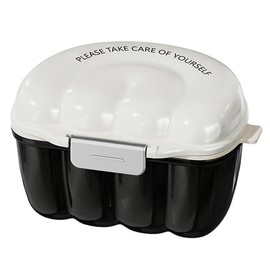 AARAINBOW Retainer Cleaner Case, Leak Proof Denture Bath Box with Strainer Basket, 2 in 1 Denture Container for Travel, Braces Storage Bath Case Mouth Guard Cleaning Case Denture Holder (D White)