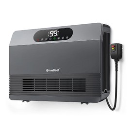 GiveBest Electric Wall Heater, 1500W Fast Heating Space Heater for Bedroom Bathroom, Heater with Thermostat for Dorm Office Indoor Use, Remote Control, 12H Timers, Works with Alexa, with ALCI Plug