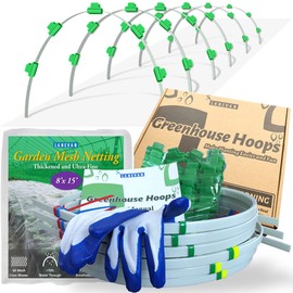 LANEVAN Garden Mesh Netting Kit, Super Bendable Fiberglass Greenhouse hoops with Ultra-Fine Pest Barrier for 2-4ft Wide Raised Beds, Weather Resistant Grow Tunnel for Planting Row Protection