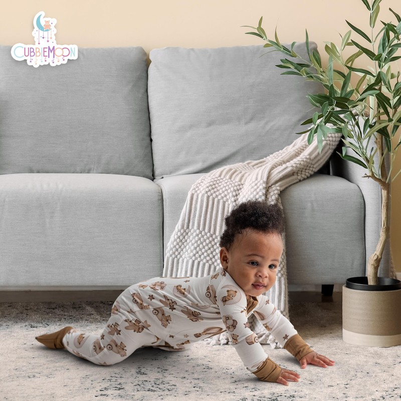 Bamboo Viscose Baby Pajamas 2 Way Zip for Diaper Change