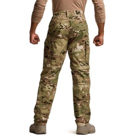 CQR Men's Tactical Pants, Water Resistant Ripstop Cargo Pants, Lightweight EDC Work Hiking Pants, Outdoor Apparel, Duratex Mag Pocket Print Utility Camo, 30W x 32L