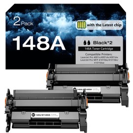 YATUNINK 148A Toner Cartridge (with Chip) Compatible Replacement for 148A Toner Cartridge 148A 148X Works with Laserjet Pro 4001n 4001dn 4001dw, MFP 4101fdw 4101fdn 4101fdwe (Black, 2-Pack)