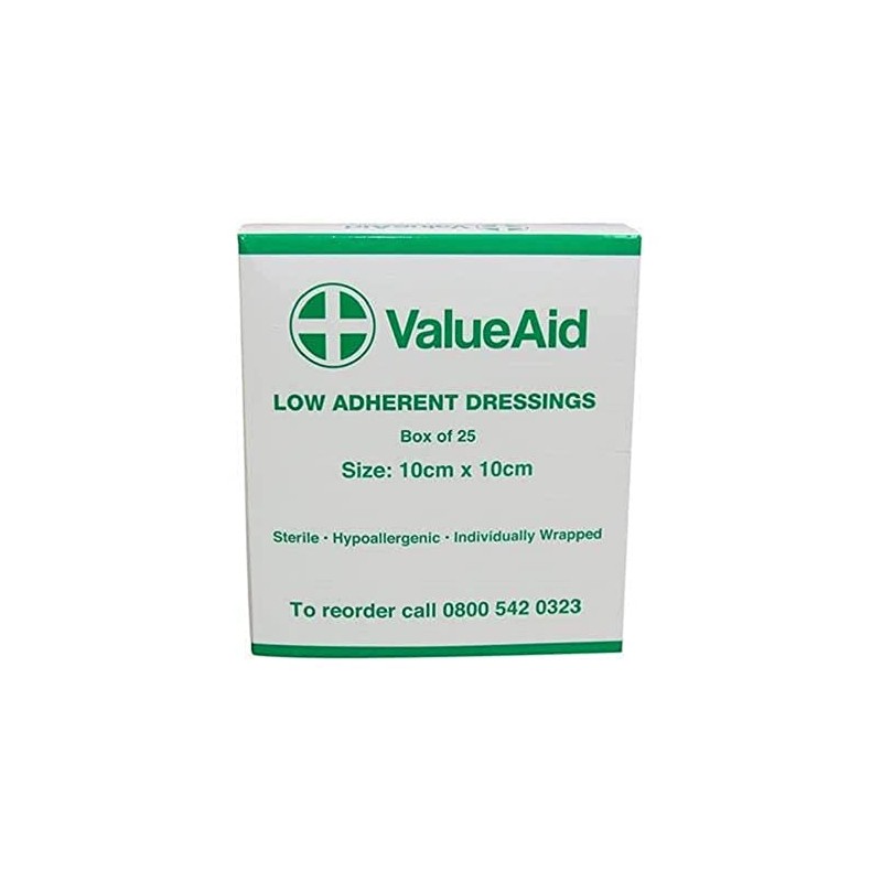 Value Aid Low Adherent Dressing Pads - 10cm x 10cm