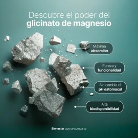 Glicinato de Magnesio Puro con 60 Cápsulas | Alta Absorción y Apoyo al Bienestar Muscular y Nervioso | Fórmula Suave para el Estómago | Glycinate Mg B Life