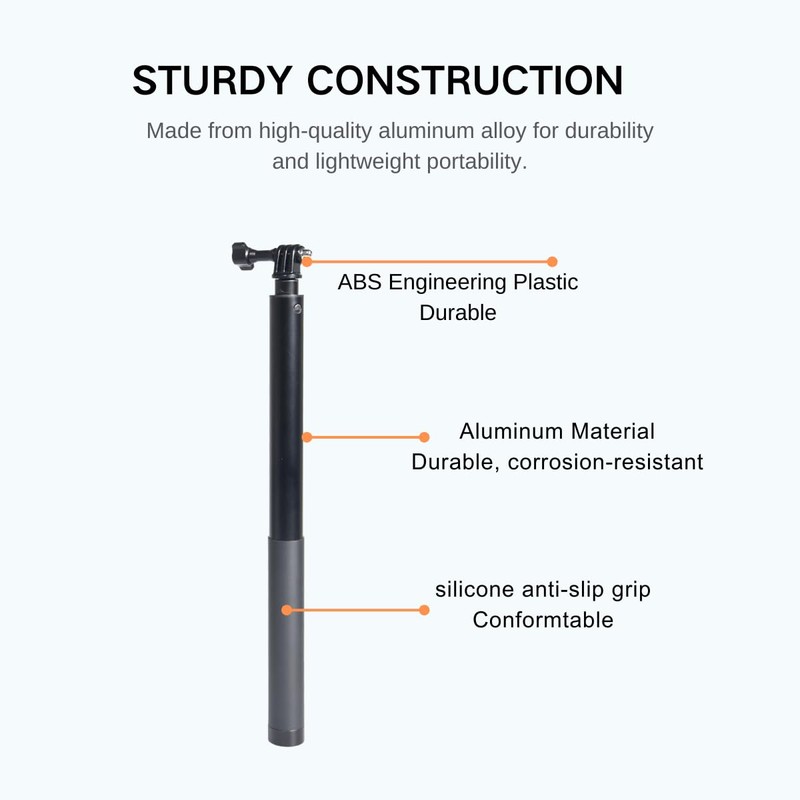 Fotoleey Telescopic Extension Pole for DJI Osmo Action 5 Pro