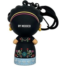 By Mexico Llavero 3D Mu?eca Oaxaca Carmen Chu de Pvc con Aro Met?lico, Dise?o Inspirado en Traje T?pico Mexicano, Accesorio Decorativo para Llaves, Mochilas y Bolsos