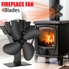 Heat Powered Fireplace Fan 4 Blades Aluminum Alloy Stove Fan