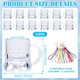 Pack of 12 Shot Glasses with Handle 3cl Shot Glasses for Hanging Shot Cups Plastic Team Bride Chain Cup Bridal Shower Cups Stag Night Bachelorette Party Bachelorette Party Bachelorette Decorations