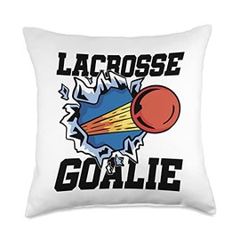 Athletic Hockey Ice Rink Team Sports Goalie Sports Athlete Goalkeeper Lacrosse Throw Pillow, 18x18, Multicolor