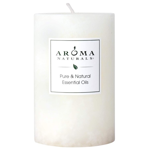 Aroma Naturals Holiday Essential Oil Vanilla & Peppermint Scented Pillar Candle, Cool Wish, 2.5 inch x 4 inch